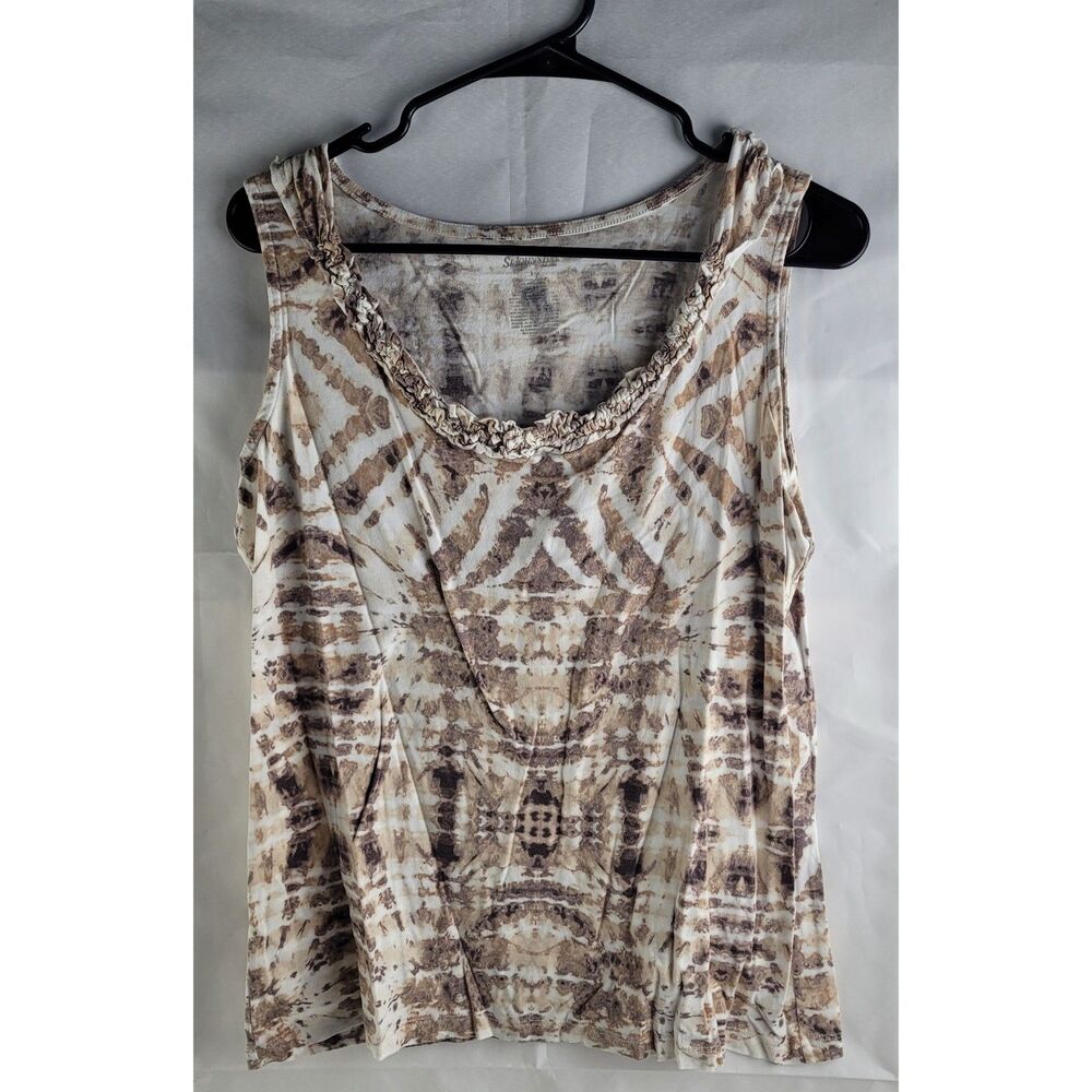 St. John's Bay sleeveless tank top With Abstract Pattern Sz 1